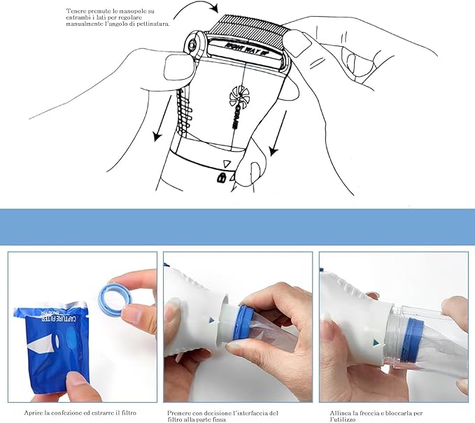 Pettine Led Elettrico Aspira Elimina Pidocchi E Uova Capelli